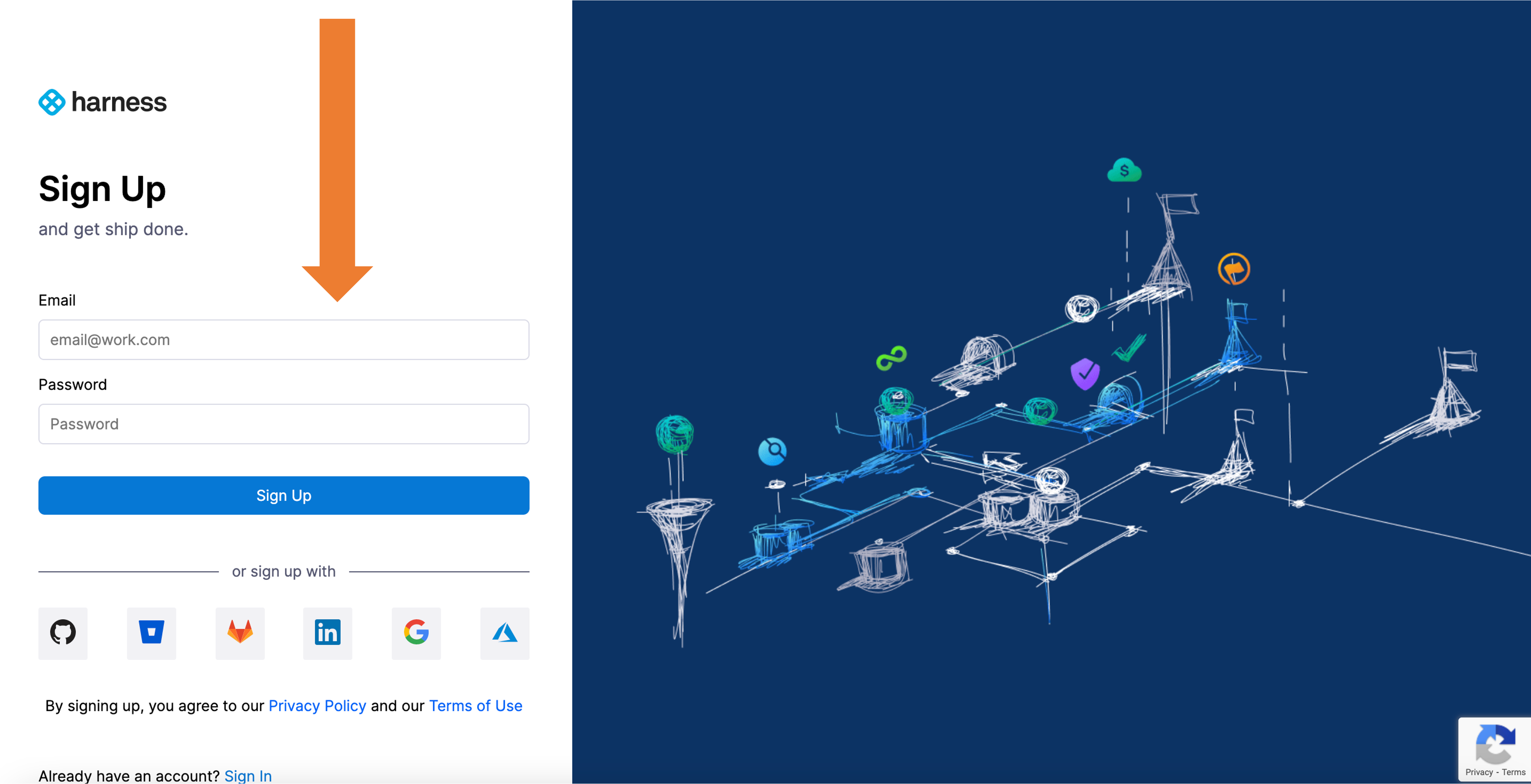 Sign Up page